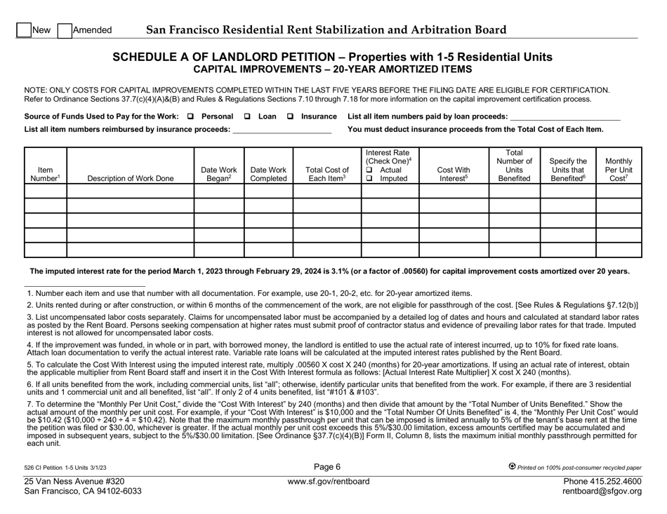 Form 526 Capital Improvement Petition: Properties With 1-5 Residential Units - City and County of San Francisco, California, Page 10