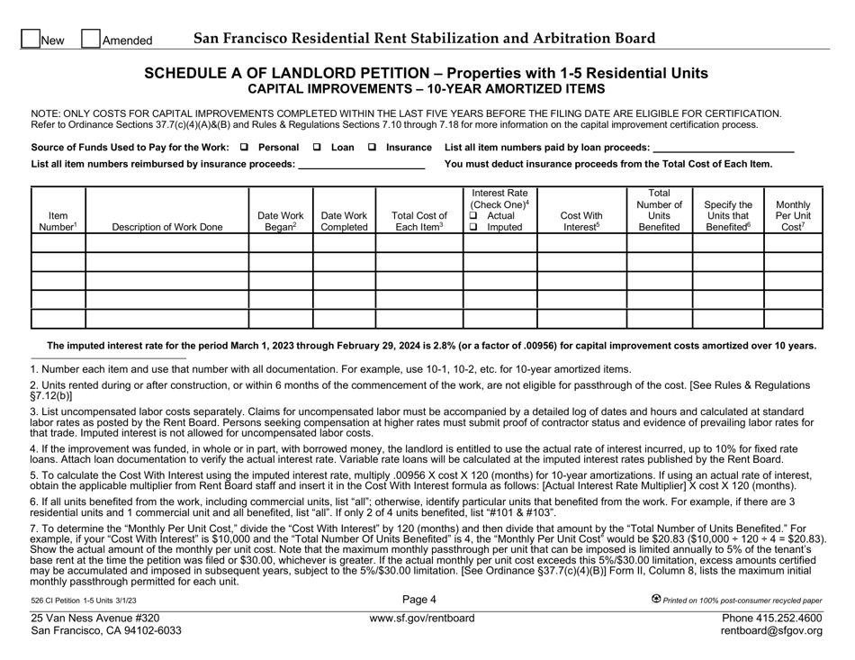 Form 526 Capital Improvement Petition: Properties With 1-5 Residential Units - City and County of San Francisco, California, Page 8