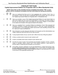 Form 527 Capital Improvement Petition for Properties With 6 or More Residential Units - City and County of San Francisco, California
