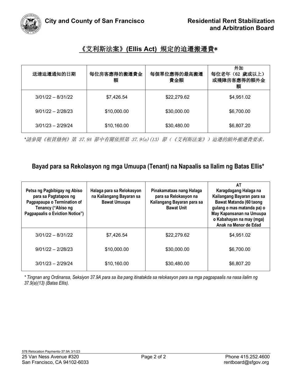 Form 541 Ellis Act Forms (Withdrawal of Residential Units From Rental Market) - City and County of San Francisco, California, Page 8