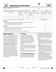 Document preview: Form 3885F Depreciation and Amortization - California