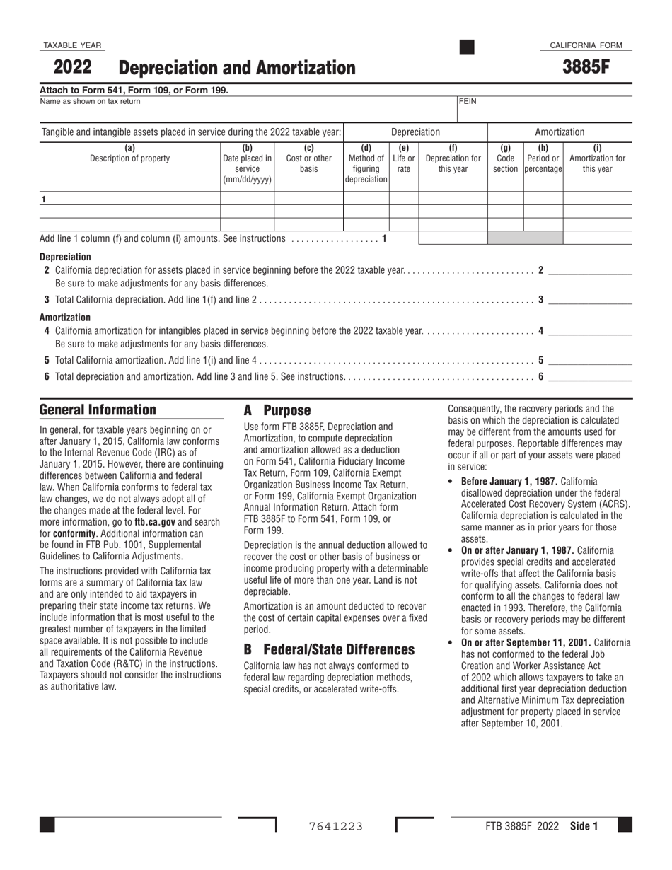 Form 3885f - 2022 - Fill Out, Sign Online And Download Fillable Pdf 