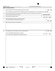 Form FTB3500 Exemption Application - California, Page 2