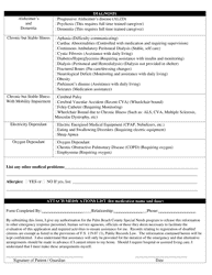 Palm Beach County Special Needs Shelter Application - Palm Beach County, Florida, Page 3