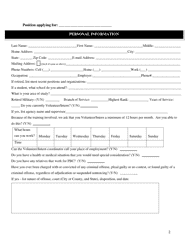 Volunteer/Intern Program Application - Palm Beach County, Florida, Page 2