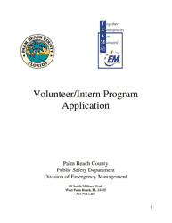 Document preview: Volunteer/Intern Program Application - Palm Beach County, Florida
