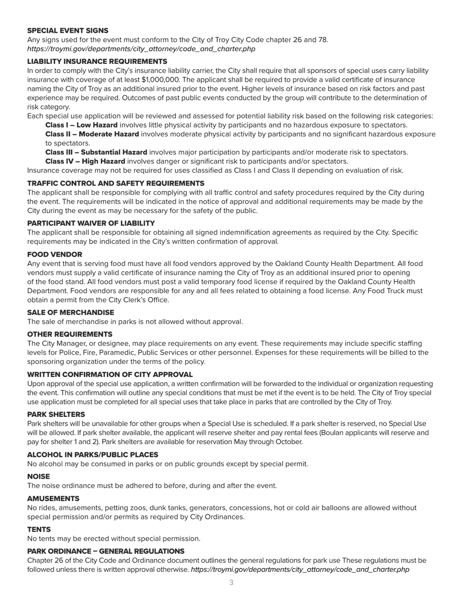 Special Use Application - City of Troy, Michigan, Page 3