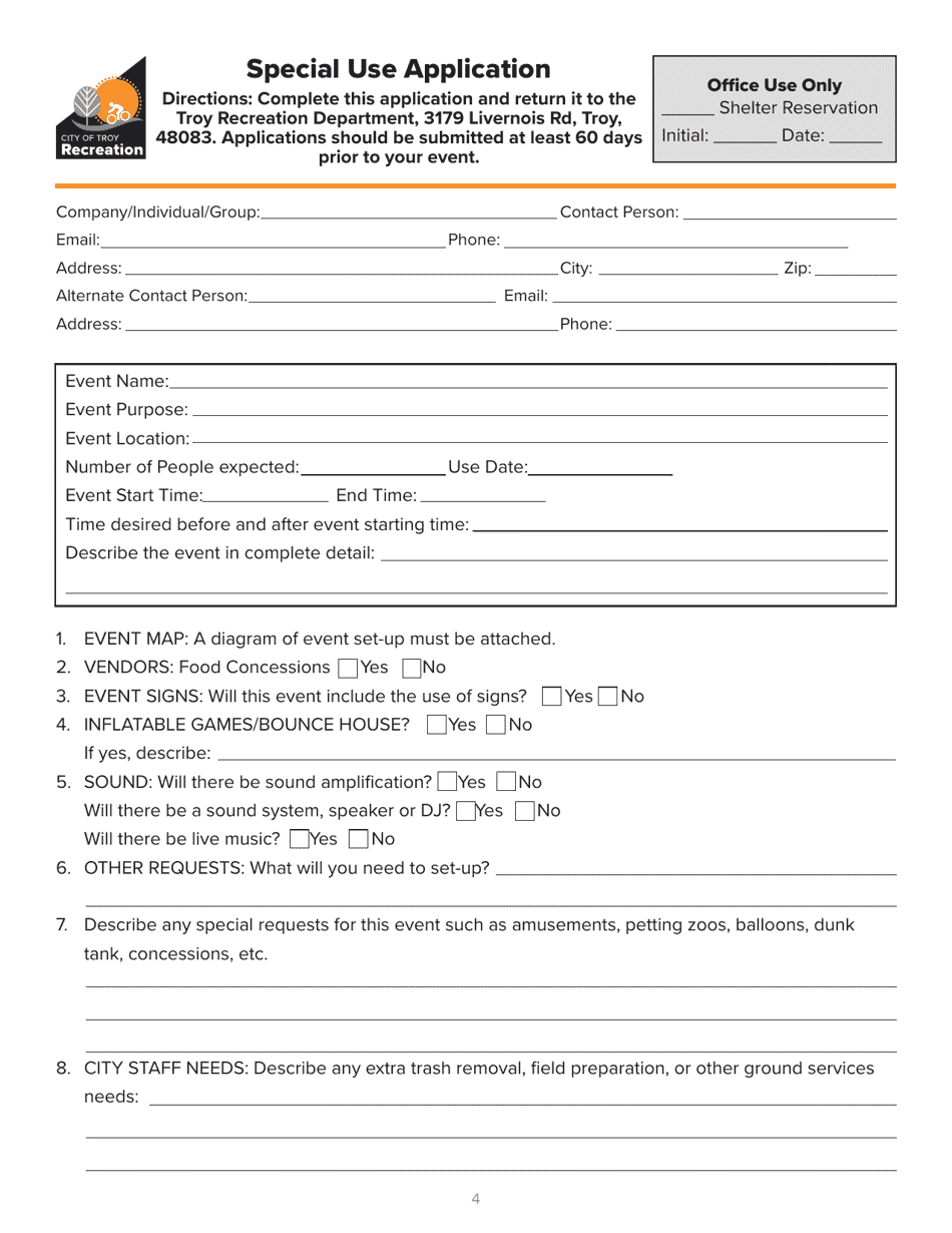 Special Use Application - City of Troy, Michigan, Page 4