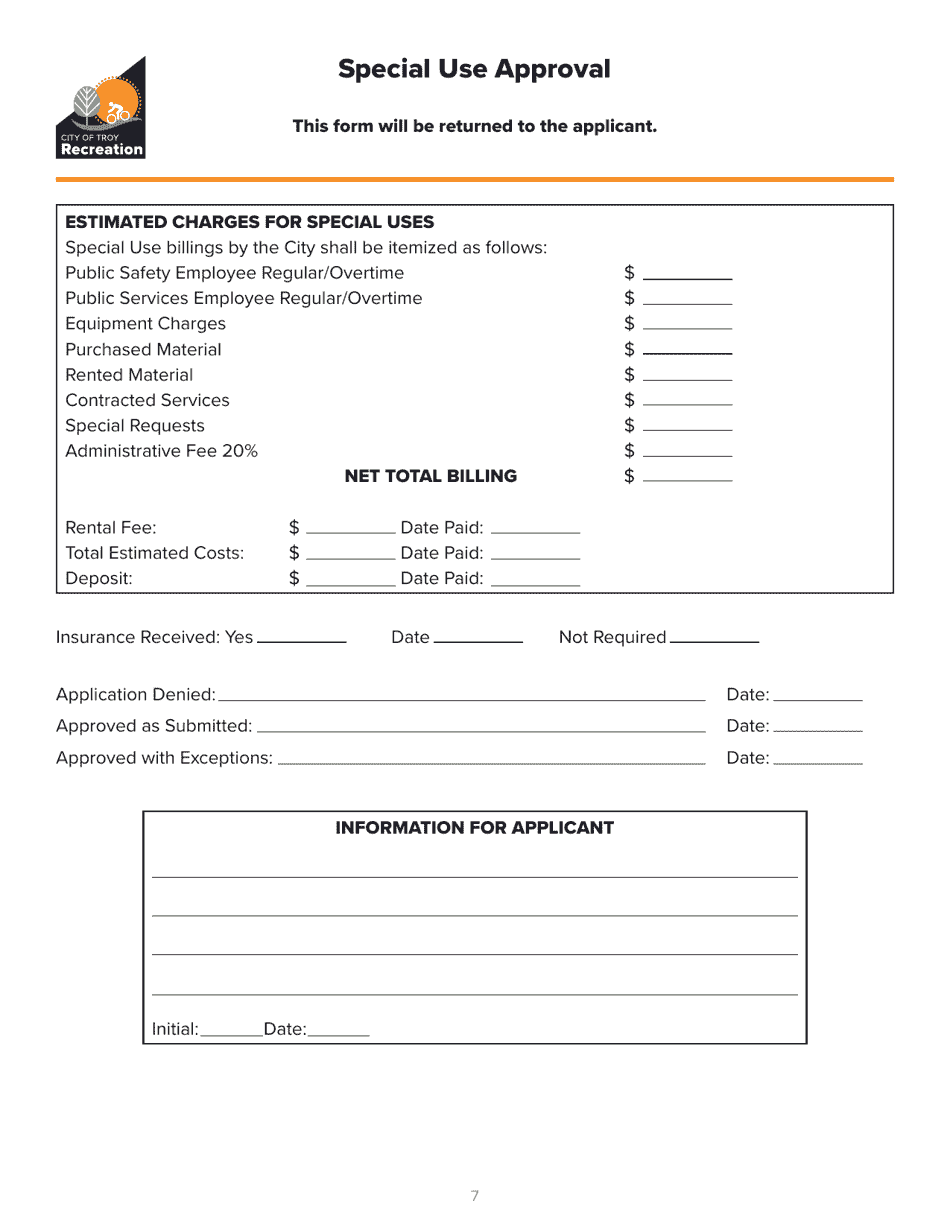 Special Use Application - City of Troy, Michigan, Page 7
