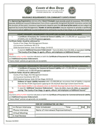 Community Event Permit (Cep) Application - County of San Diego, California, Page 2