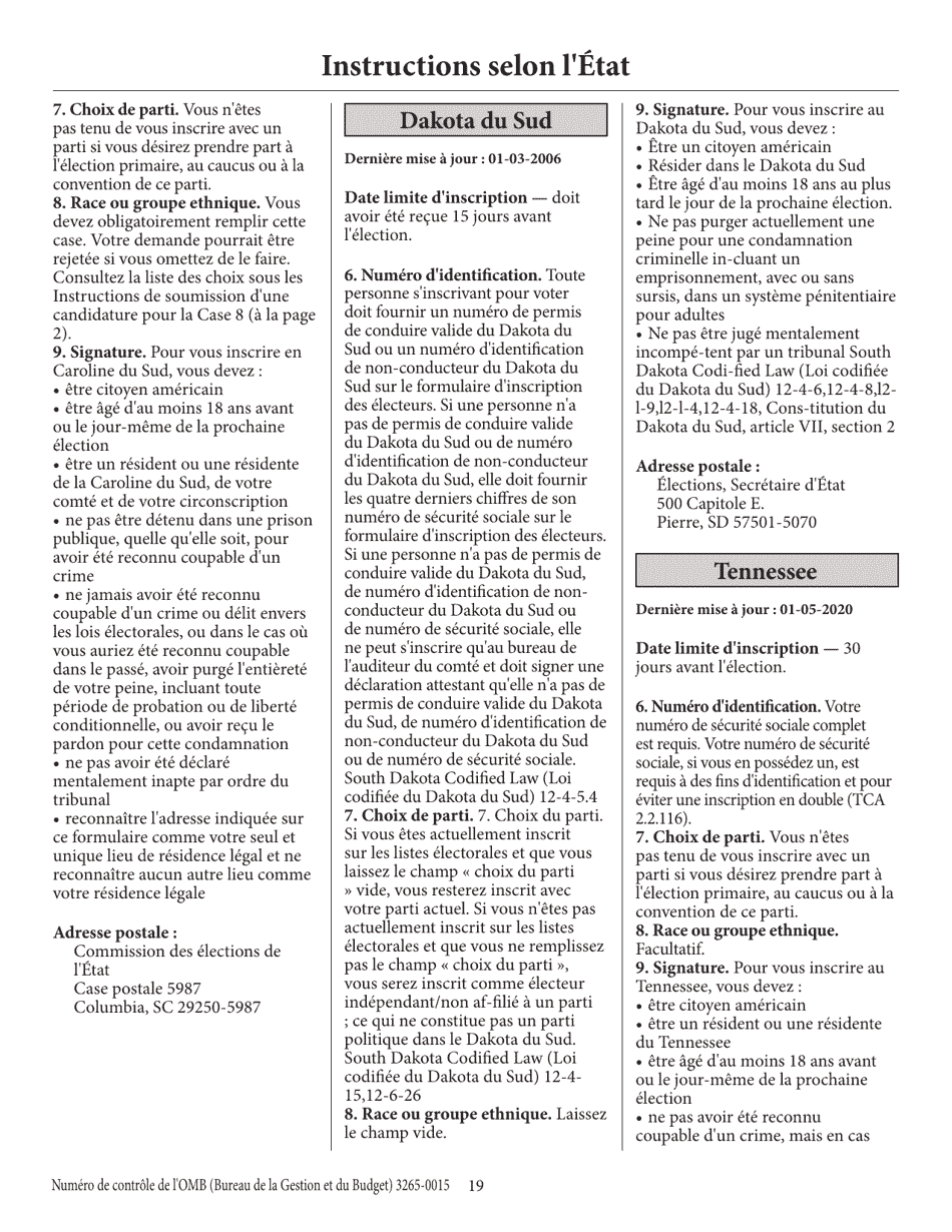 National Mail Voter Registration Form (English / French), Page 24