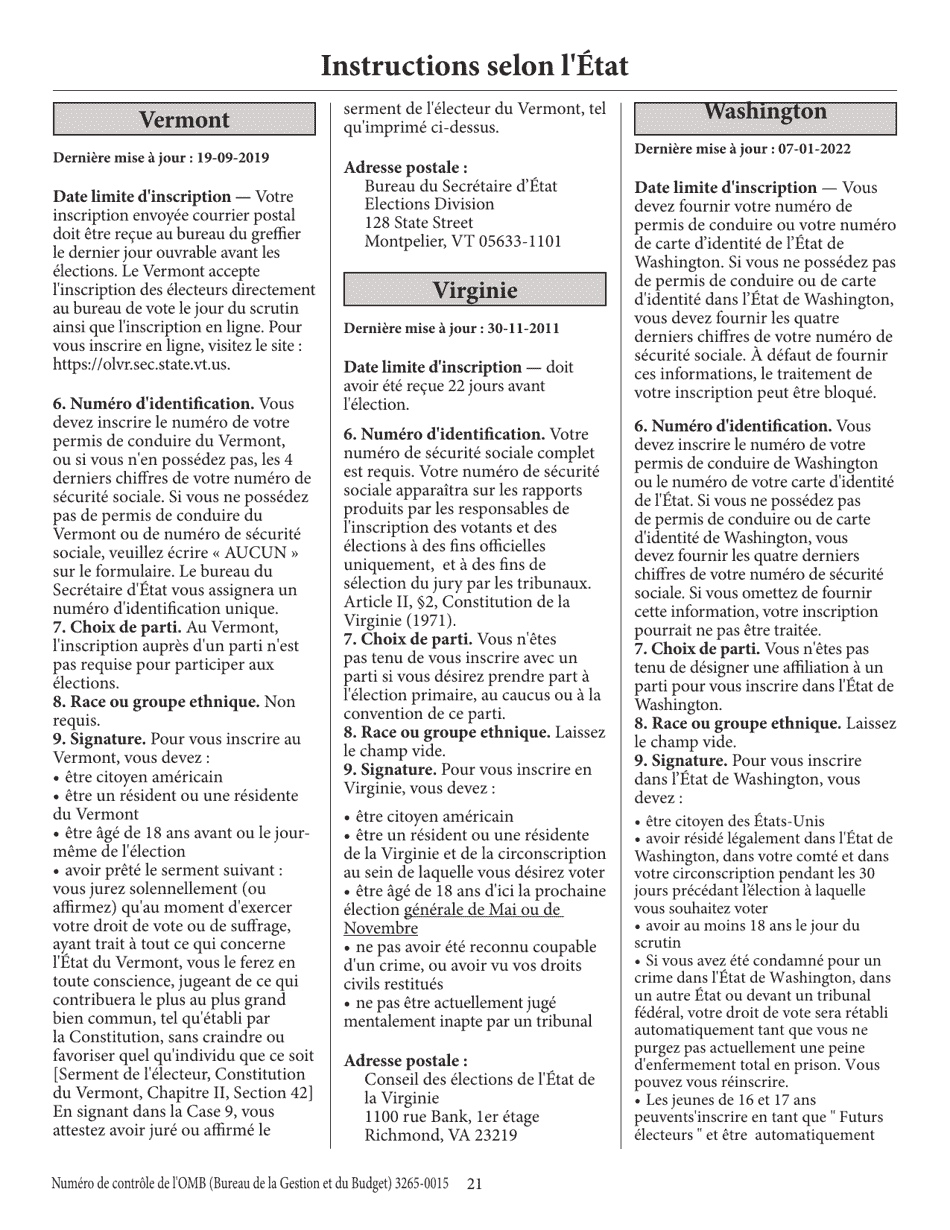 National Mail Voter Registration Form (English / French), Page 26