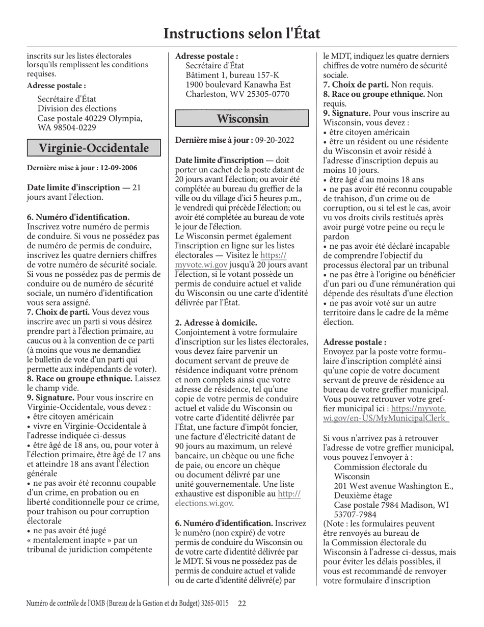 National Mail Voter Registration Form (English / French), Page 27