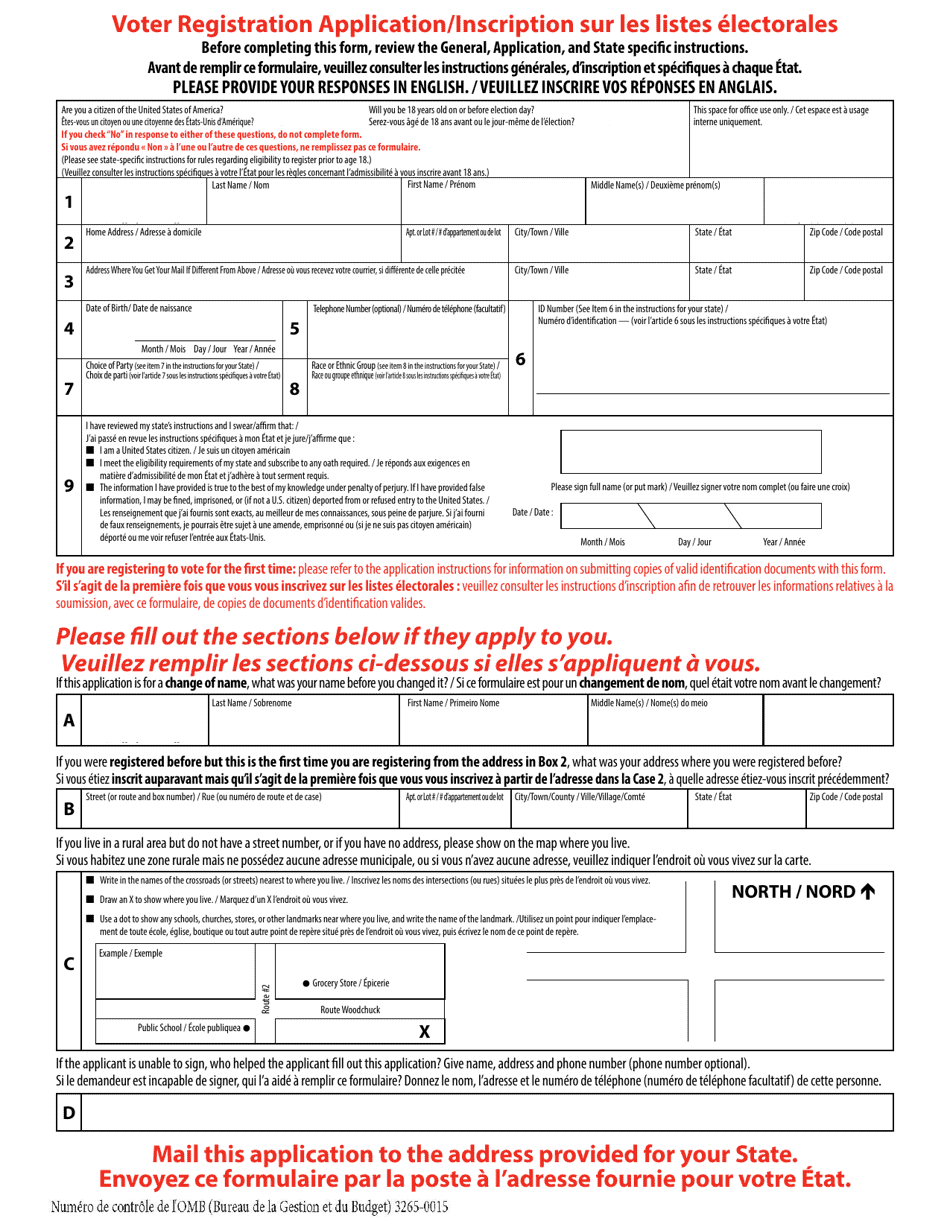 National Mail Voter Registration Form (English / French), Page 4