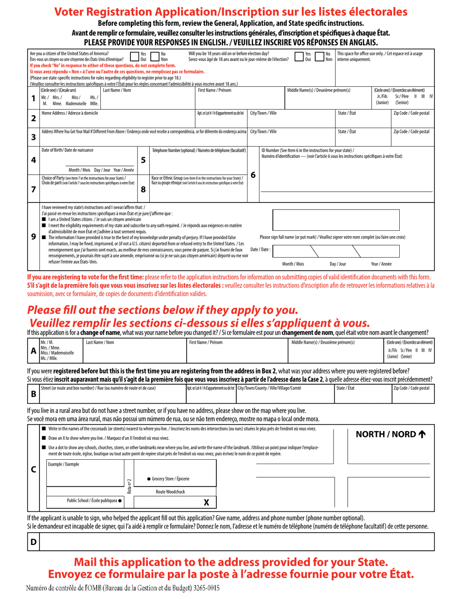 National Mail Voter Registration Form (English / French), Page 6