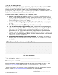 Consumer Notice of Lead Tap Results - Vermont, Page 5