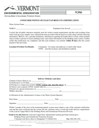 Consumer Notice of Lead Tap Results - Vermont, Page 6