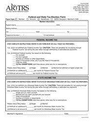 Document preview: Form 300 Federal and State Tax Election Form - Arkansas