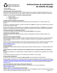 Formulario F120-211-999 Formulario De Autorizacion De Metodo De Pago - Washington (Spanish), Page 2