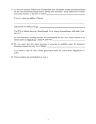 Exhibit A Application for Registration of Self-funded Health Care Plan - Idaho, Page 5