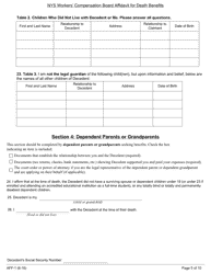 Form AFF-1 NYS Workers&#039; Compensation Board Affidavit for Death Benefits - New York, Page 6