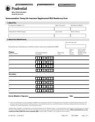 Form SGLV8286S Servicemembers' Group Life Insurance Supplemental Sgli Beneficiary Form - Prudential Insurance Company of America
