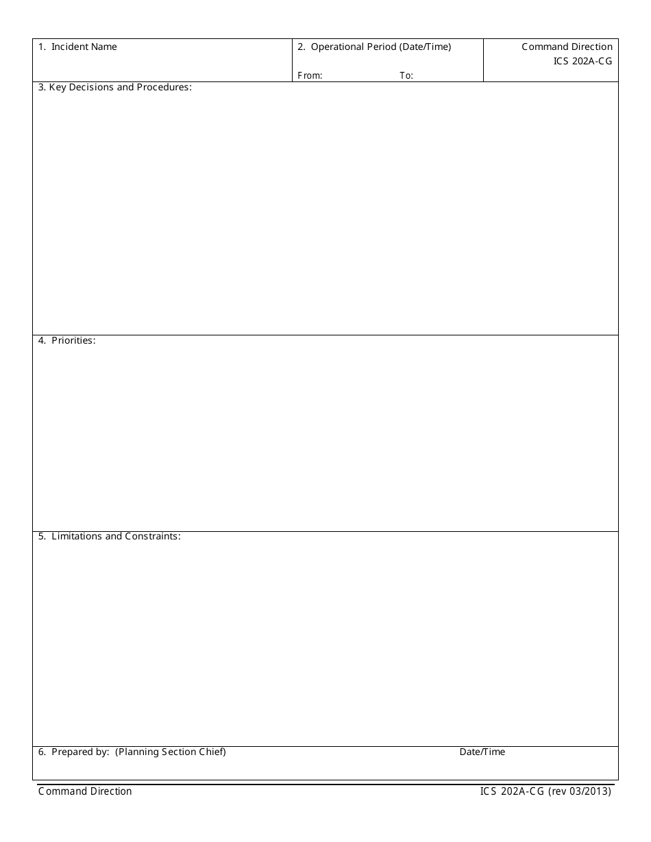 Form ICS202A-CG - Fill Out, Sign Online and Download Printable PDF ...