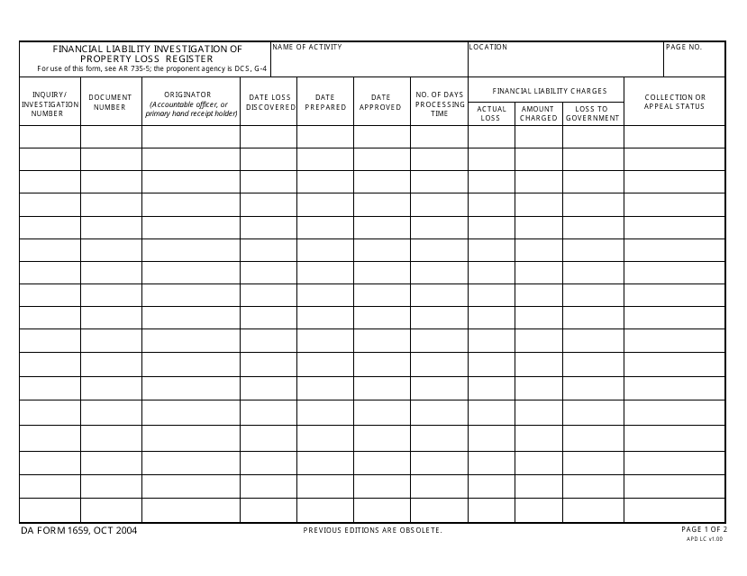 Da Form 1659 Fillable Printable Forms Free Online