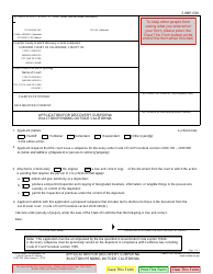 Document preview: Form SUBP-030 Application for Discovery Subpoena in Action Pending Outside California - California