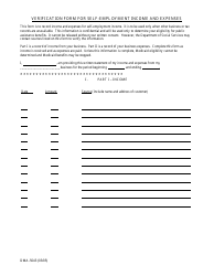 Form DMA-5043 &quot;Verification Form for Self-employment Income and Expenses&quot; - North Carolina