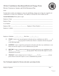 Document preview: 401(K) Contribution Enrollment/Deferral Change Form - International Union of Elevator Constructors