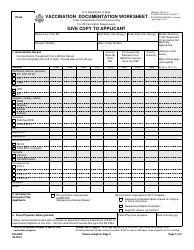 Form DS-3025 Vaccination Documentation Worksheet