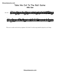 Document preview: Take Me out to the Ball Game Alto Sax Sheet Music