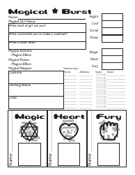 Document preview: Magical Burst Character Sheet