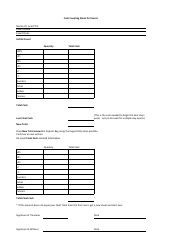 &quot;Cash Counting Sheet for Events Template&quot;