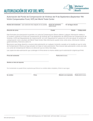 Document preview: Formulario WTC-VCF-AUTH Autorizacion Del Fondo De Compensacion De Victimas Del 11 De Septiembre (September 11th Victim Compensation Fund, Vcf) Del World Trade Center - New York (Spanish)