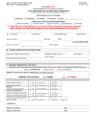 Document preview: Form IG/BSU-005 Clearinghouse Screening Request - Florida