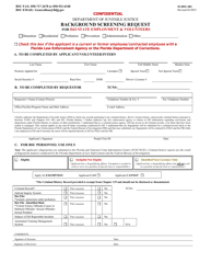 Document preview: Form IG/BSU-001 Background Screening Request for DJJ State Employment & Volunteers - Florida