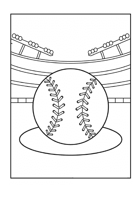 Baseball Coloring Page - Tribune and Ball