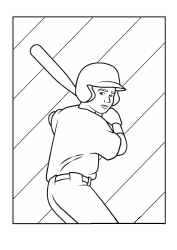 Document preview: Baseball Coloring Page - Boy