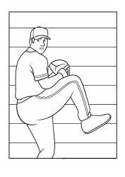 Document preview: Baseball Coloring Page - Man