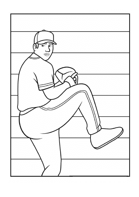 Baseball Coloring Page - Man