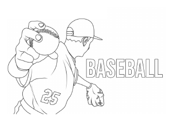 Document preview: Baseball Coloring Page - Player