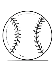 Document preview: Baseball Coloring Page - Big Ball