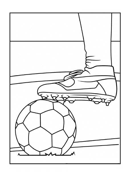 Soccer Coloring Page - Ball and Boots