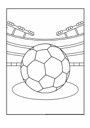 Document preview: Soccer Coloring Page - Tribune and Ball