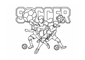 Document preview: Soccer Coloring Page - Game Logo