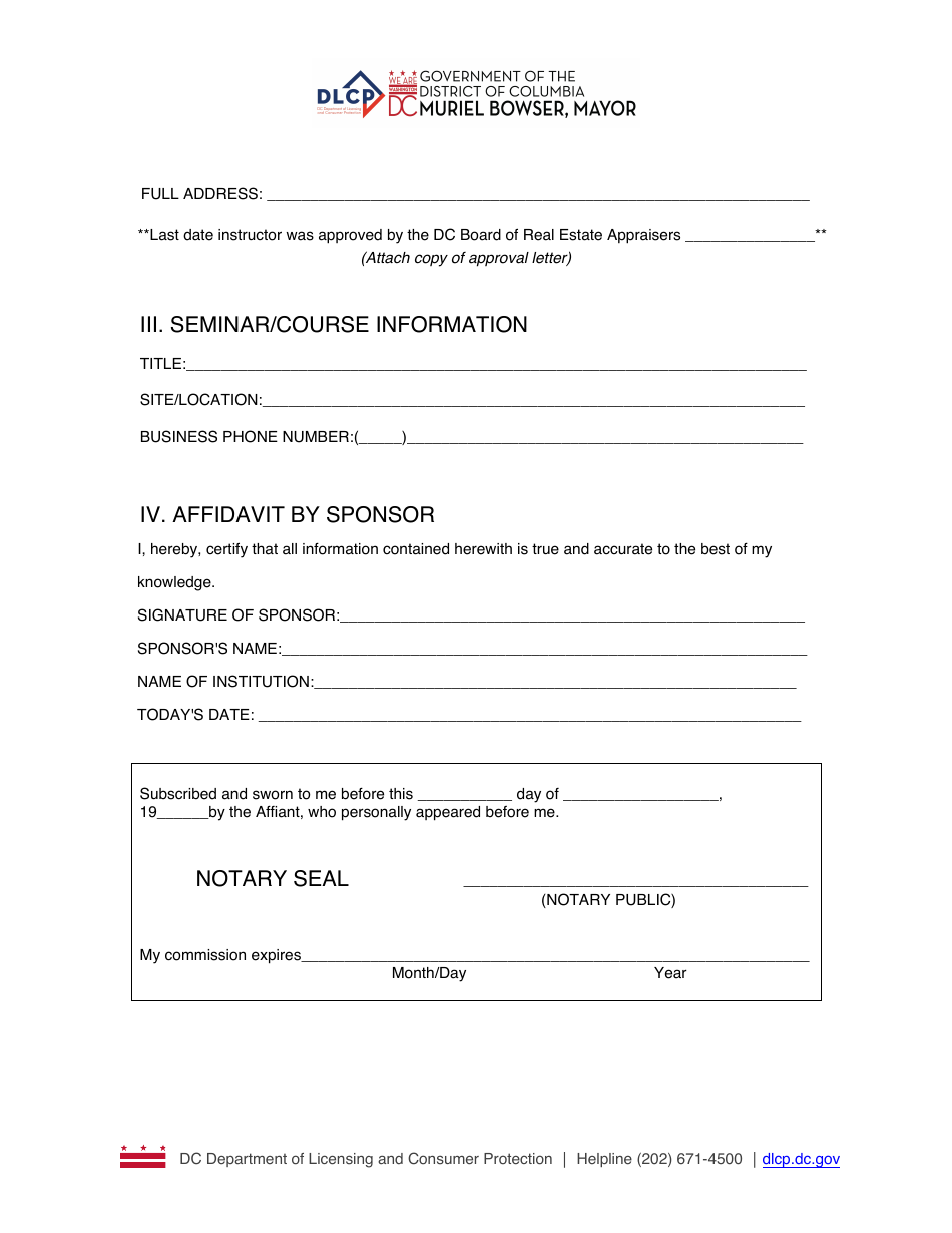 Ce Course and Instructor Application - Washington, D.C., Page 5