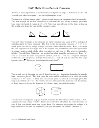 Sat Math Given Facts &amp; Formulas Sheet, Page 2