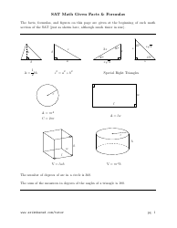 Document preview: Sat Math Given Facts & Formulas Sheet